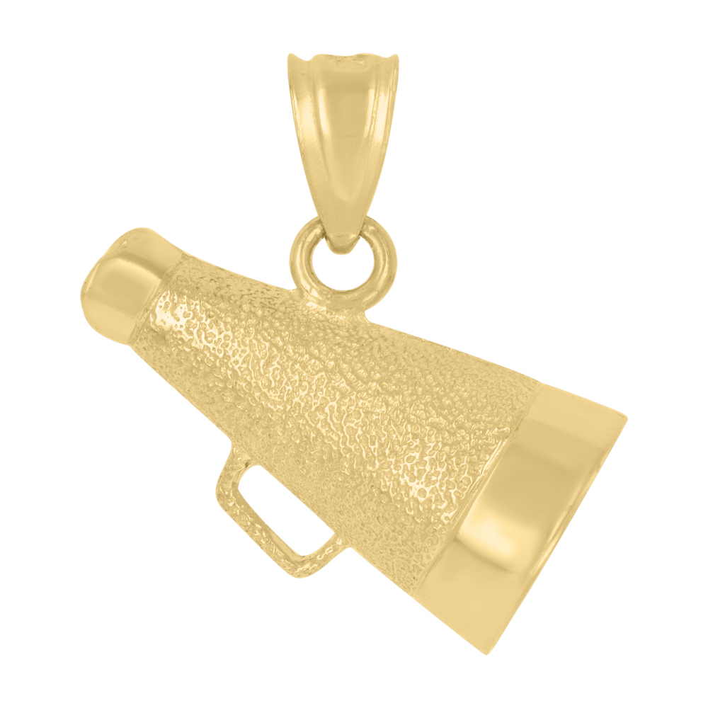 10kt 10k Yellow Gold DiamondCut Textured Unisex Loud Speaker Tools Charm Pendant